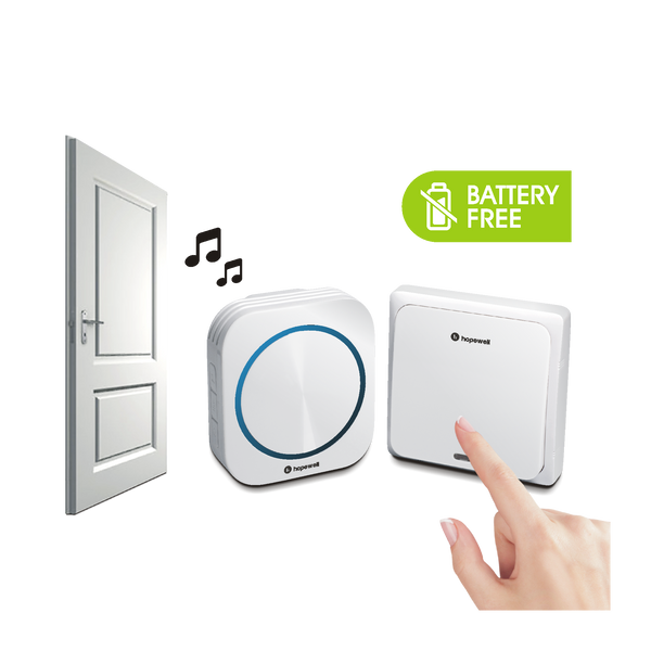 200m EXTRA Plug-In Battery-Free Wireless Doorbell   |   Twin Pack