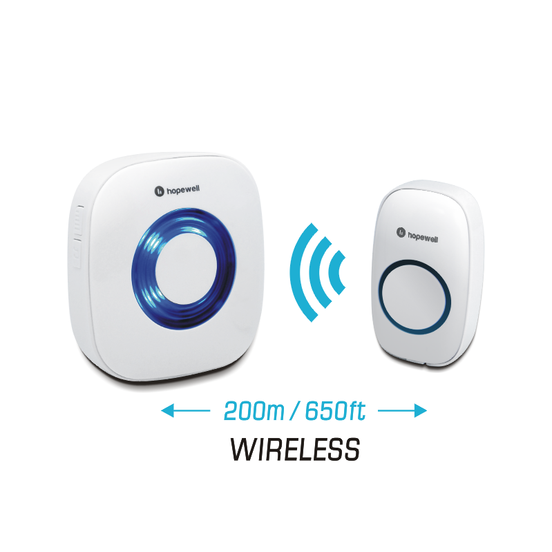 200m EXTRA Battery Operated Wireless Doorbell &nbsp | &nbsp Twin Pack